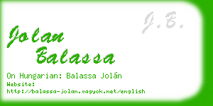jolan balassa business card
